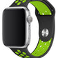 Apple Watch Uyumlu Silikon Delikli Spor Kordon Siyah Yeşil  bikordon