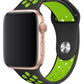Apple Watch Uyumlu Silikon Delikli Spor Kordon Siyah Yeşil  bikordon