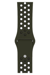Apple Watch Compatible Silicone Perforated Sport Band Olive Green 