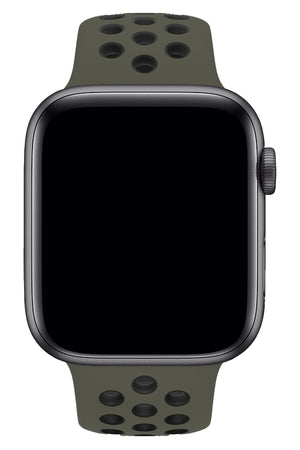 Apple Watch Uyumlu Silikon Delikli Spor Kordon Zeytin Yeşil
