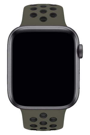 Apple Watch Compatible Silicone Perforated Sport Band Olive Green 