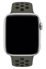 Apple Watch Compatible Silicone Perforated Sport Band Olive Green 