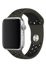 Apple Watch Compatible Silicone Perforated Sport Band Olive Green 