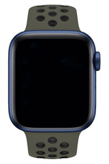 Apple Watch Compatible Silicone Perforated Sport Band Olive Green 