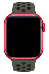 Apple Watch Compatible Silicone Perforated Sport Band Olive Green 
