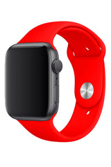 Apple Watch Uyumlu Silikon Spor Kordon Ateş Kırmızı
