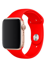 Apple Watch Uyumlu Silikon Spor Kordon Ateş Kırmızı