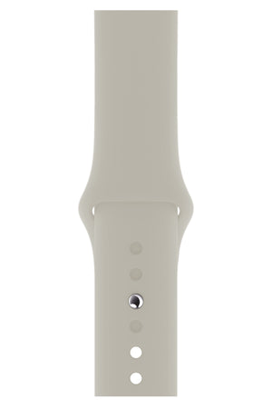 Apple Watch Compatible Silicone Sport Band Beige White 