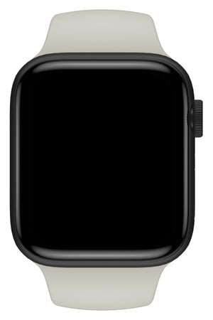 Apple Watch Uyumlu Silikon Spor Kordon Beige Beyaz  bikordon