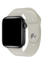 Apple Watch Uyumlu Silikon Spor Kordon Beige Beyaz  bikordon