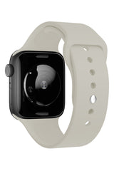 Apple Watch Uyumlu Silikon Spor Kordon Beige Beyaz