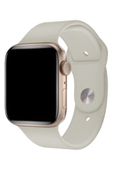 Apple Watch Uyumlu Silikon Spor Kordon Beige Beyaz