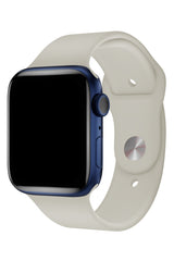 Apple Watch Uyumlu Silikon Spor Kordon Beige Beyaz