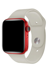 Apple Watch Uyumlu Silikon Spor Kordon Beige Beyaz