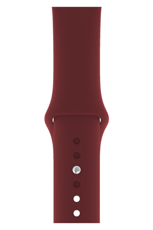 Apple Watch Compatible Silicone Sport Band Claret Red 