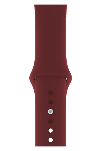 Apple Watch Compatible Silicone Sport Band Claret Red 