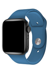 Apple Watch Uyumlu Silikon Spor Kordon Denim Mavi