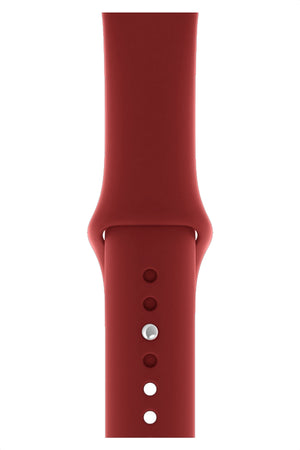 Apple Watch Uyumlu Silikon Spor Kordon Falu Kırmızı
