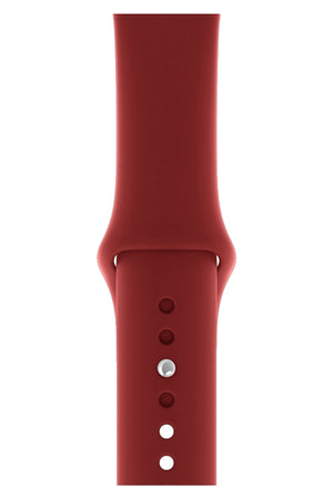 Apple Watch Uyumlu Silikon Spor Kordon Falu Kırmızı  bikordon