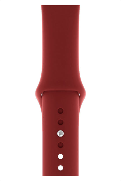 Apple Watch Uyumlu Silikon Spor Kordon Falu Kırmızı  bikordon