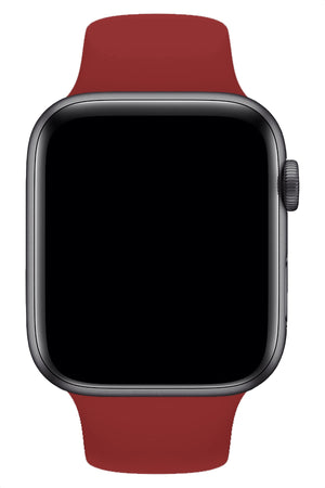 Apple Watch Uyumlu Silikon Spor Kordon Falu Kırmızı  bikordon