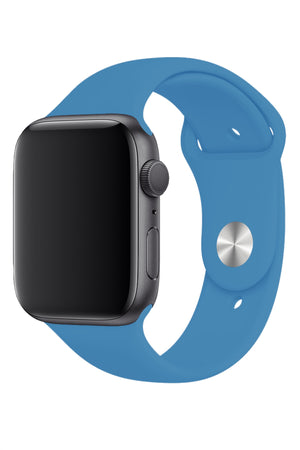 Apple Watch Uyumlu Silikon Spor Kordon Gök Mavi  bikordon