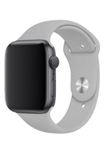 Apple Watch Uyumlu Silikon Spor Kordon Gri  bikordon