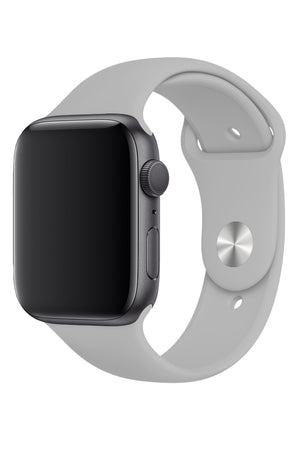 Apple Watch Uyumlu Silikon Spor Kordon Gri  bikordon