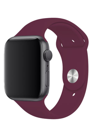 Apple Watch Uyumlu Silikon Spor Kordon Mürdüm  bikordon