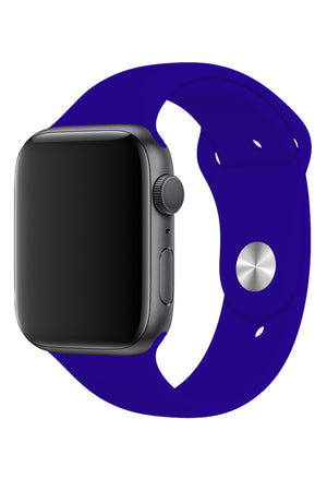 Apple Watch Uyumlu Silikon Spor Kordon Koyu Mavi  bikordon