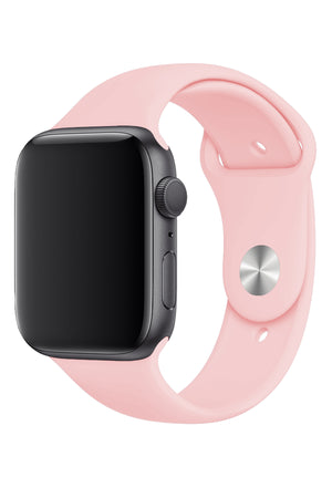 Apple Watch Uyumlu Silikon Spor Kordon Kum Pembe  bikordon
