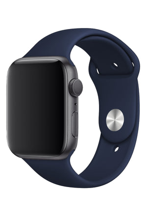 Apple Watch Uyumlu Silikon Spor Kordon Lacivert  bikordon