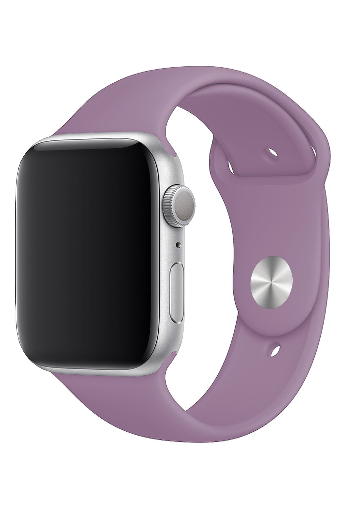 Apple Watch Uyumlu Silikon Spor Kordon Lavanta  bikordon