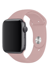 Apple Watch Uyumlu Silikon Spor Kordon Orta Pembe