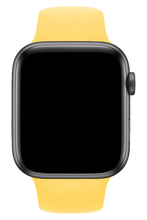Apple Watch Uyumlu Silikon Spor Kordon Pastel Sarı  bikordon