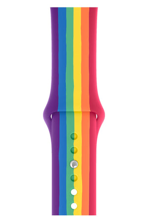 Apple Watch Uyumlu Silikon Spor Kordon Rainbow  bikordon