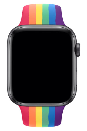 Apple Watch Uyumlu Silikon Spor Kordon Rainbow  bikordon
