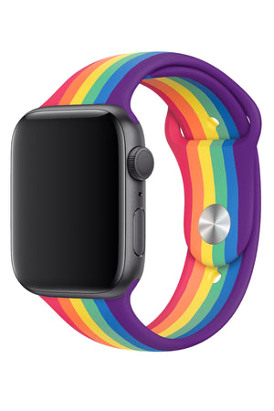Apple Watch Uyumlu Silikon Spor Kordon Rainbow  bikordon