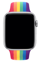 Apple Watch Uyumlu Silikon Spor Kordon Rainbow