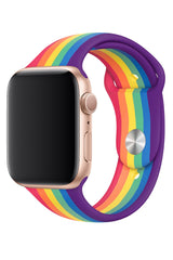 Apple Watch Uyumlu Silikon Spor Kordon Rainbow