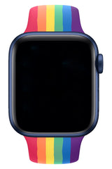 Apple Watch Uyumlu Silikon Spor Kordon Rainbow