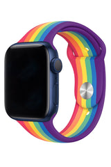 Apple Watch Uyumlu Silikon Spor Kordon Rainbow
