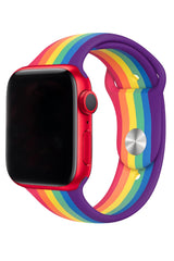 Apple Watch Uyumlu Silikon Spor Kordon Rainbow