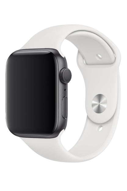 Apple Watch Uyumlu Silikon Spor Kordon Beyaz  bikordon
