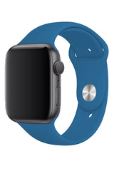 Apple Watch Uyumlu Silikon Spor Kordon Saks Mavi