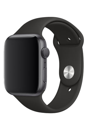 Apple Watch Uyumlu Silikon Spor Kordon Siyah  bikordon