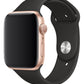 Apple Watch Uyumlu Silikon Spor Kordon Siyah  bikordon