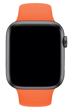 Apple Watch Uyumlu Silikon Spor Kordon Turuncu  bikordon