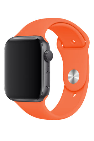 Apple Watch Uyumlu Silikon Spor Kordon Turuncu  bikordon