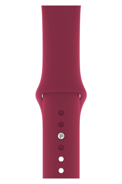 Apple Watch Uyumlu Silikon Spor Kordon Vişne  bikordon